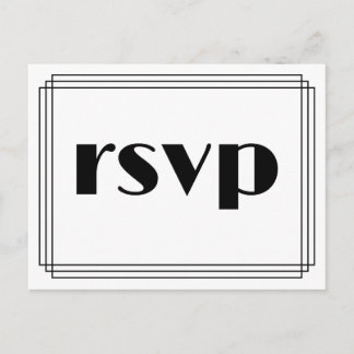 1920s Inspired Look "rsvp" Briefkaart