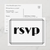 1920s Inspired Look "rsvp" Briefkaart (Voorkant / Achterkant)