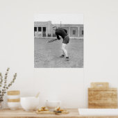 1920s Lacrosse Player Poster (Keuken)