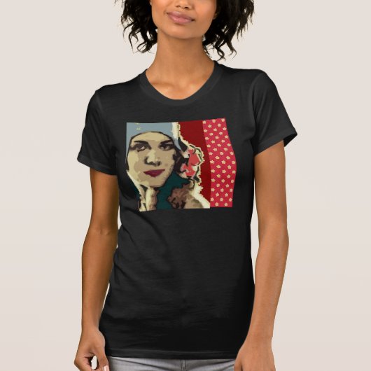 1920s Lady in a Blue Hat Pop Art T-shirt (Voorkant)