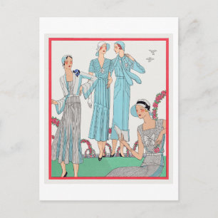 1920s Mode Bord voor overdag jurken Briefkaart