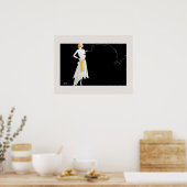 1920s mode flapper girl tekening poster (Keuken)