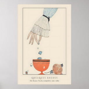 1920s Mode-illustratie Art Deco-stijl Poster