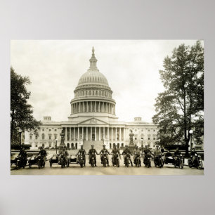  1920s Motorcycle Cops in DC Poster