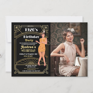 1920's Murder Mystery Verjaardag Dinner Party Foto Kaart