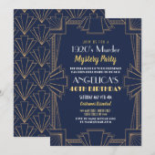 1920's Murder Mystery Verjaardagsdiner Kaart (Voorkant / Achterkant)