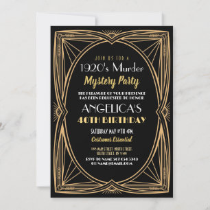 1920's Murder Mystery Verjaardagsdiner Kaart