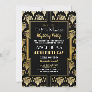 1920's Murder Mystery Verjaardagsdiner Kaart