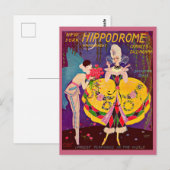 1920s New York Hippodrome-programma cover Briefkaart (Voorkant / Achterkant)