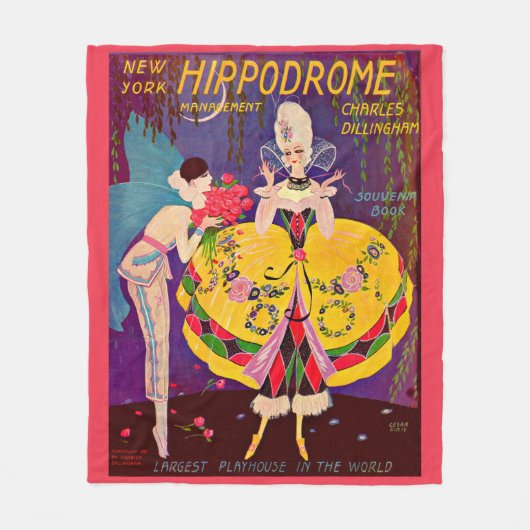 1920s New York Hippodrome programma cover print Fleece Deken (Voorkant)