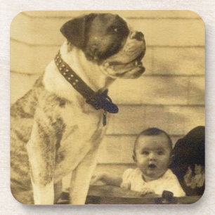 1920s pitbullbewakers baby bier onderzetter