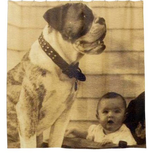 1920s pitbullbewakers baby douchegordijn (Voorkant)