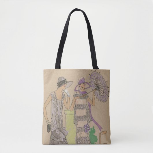 1920s Regen of Shine Mode Borden Tote Bag (Voorkant)