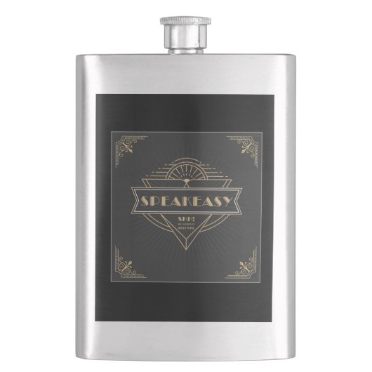 1920s Speakeasy Art Deco Gatsby Flapper Flacon (Voorkant)