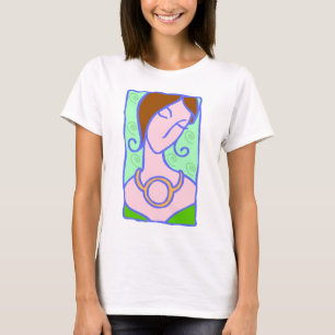 1920s Stier Vrouw met symbool groen T-shirt