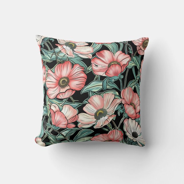 1920s stijl bloem kussen (Voorkant)