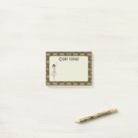 1920's stijl notitieblok twintigers flapper retro  post-it® notes (Op bureau)