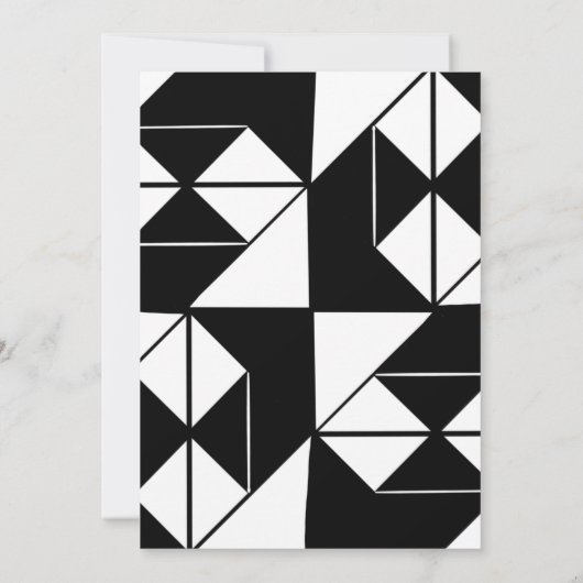 1920s Tegel Zwart Wit Repetitie Diner Kaart (Achterkant)