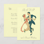 1920's Thematische bruiloft R.S.V.P. Kaarten RSVP Kaartje (Voorkant / Achterkant)