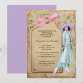 1920's Theme Bridal Shower Invitation Kaart (Voorkant / Achterkant)