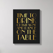 1920's Tijd om te Drinken Champagne Canvas goud (Voorkant)