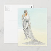 1920s trouwjurk illustratie briefkaart (Voorkant / Achterkant)