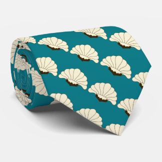 1920s Vintage Art Deco Cream Flowers & Teal Stropdas