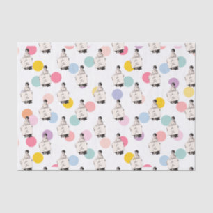 1920s  vrouw & kleurrijke Stippen "voor u" Tissuepapier