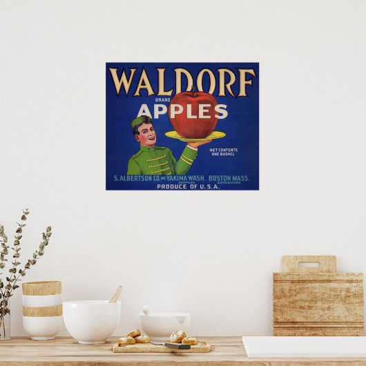 1920s Waldorf Appels krat label print (Keuken)