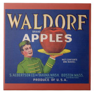 1920s Waldorf Appels krat label Tegeltje
