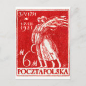 1921 6m Pools poststempel Briefkaart (Voorkant)