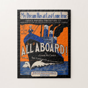 1921 All Aboard bladmuziek afdruk Legpuzzel