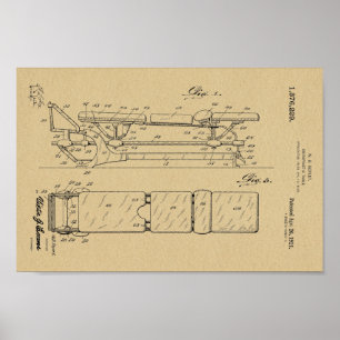 1921  Chiropractic Table Patent Art-afdrukken Poster