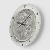 1921 Morgan Silver Dollar Wall Clock Grote Klok (Hoek)