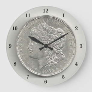 1921 Morgan Silver Dollar Wall Clock Grote Klok