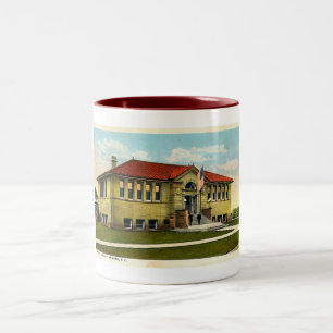 1921 Openbare Bibliotheek, Newark, NY Tweekleurige Koffiemok