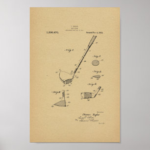 1921  Taylor Golf Club Patent Art Print