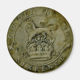 1922 Aimant à six pence britannique