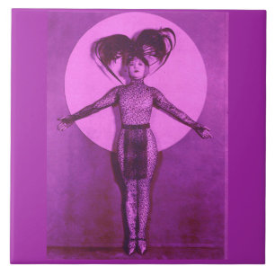 1922 filmster met oddball get-up - lavender tegeltje