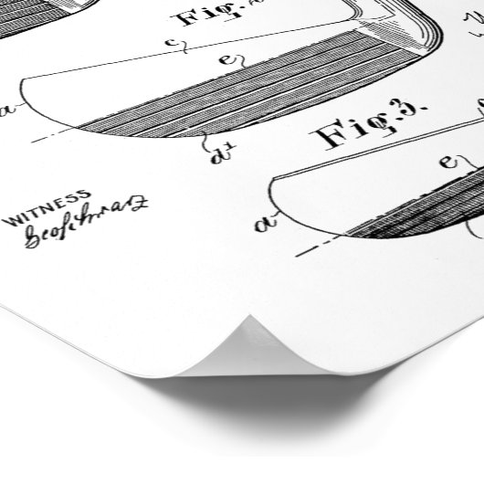 1922 Golf Club Head Design Patent Art Print (Hoek)