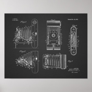1922 Kunsttekenafdrukken voor camera-opvouwcamera Poster