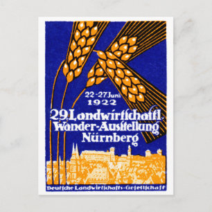 1922 Landbouwtentoonstelling van Neurenberg Briefkaart