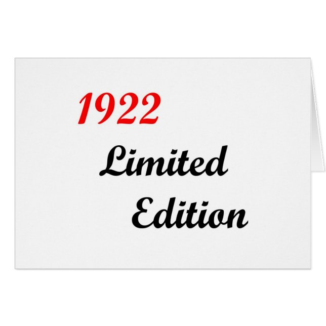 1922 Limited Edition (Voorkant Horizontaal)