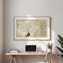 1922 Mallory Everest Expedition Vintage Map Art