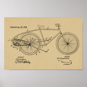 1922  pedaalvormig ontwerp voor fietspatroon — Kun Poster