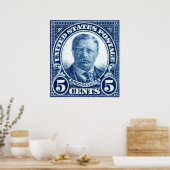 1922 Teddy Roosevelt Stamp Poster (Keuken)