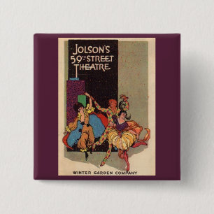 1923 Al Jolson's theaterbedekking Vierkante Button 5,1 Cm