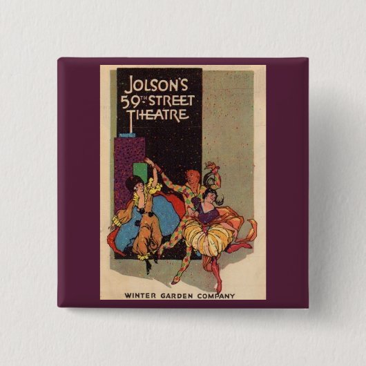 1923 Al Jolson's theaterbedekking Vierkante Button 5,1 Cm (Voorkant)