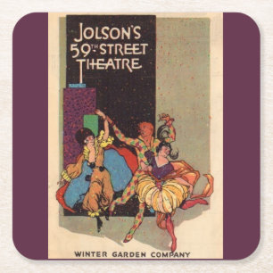 1923 Al Jolson's theaterbedekking Vierkante Kartonnen Onderzetter