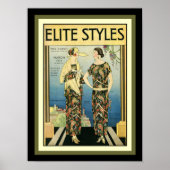 1923 Elite Styles Art Déco Mode Imprimer 12 x 16 (Devant)